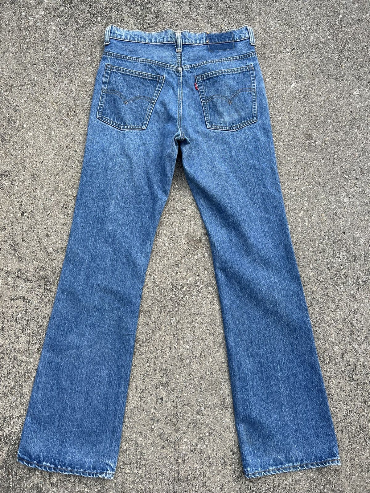 Levi's VTG 70s Levi’s 517 42 Talon Faded Blue Denim Bootcut Jeans Size US 31 - 5 Thumbnail