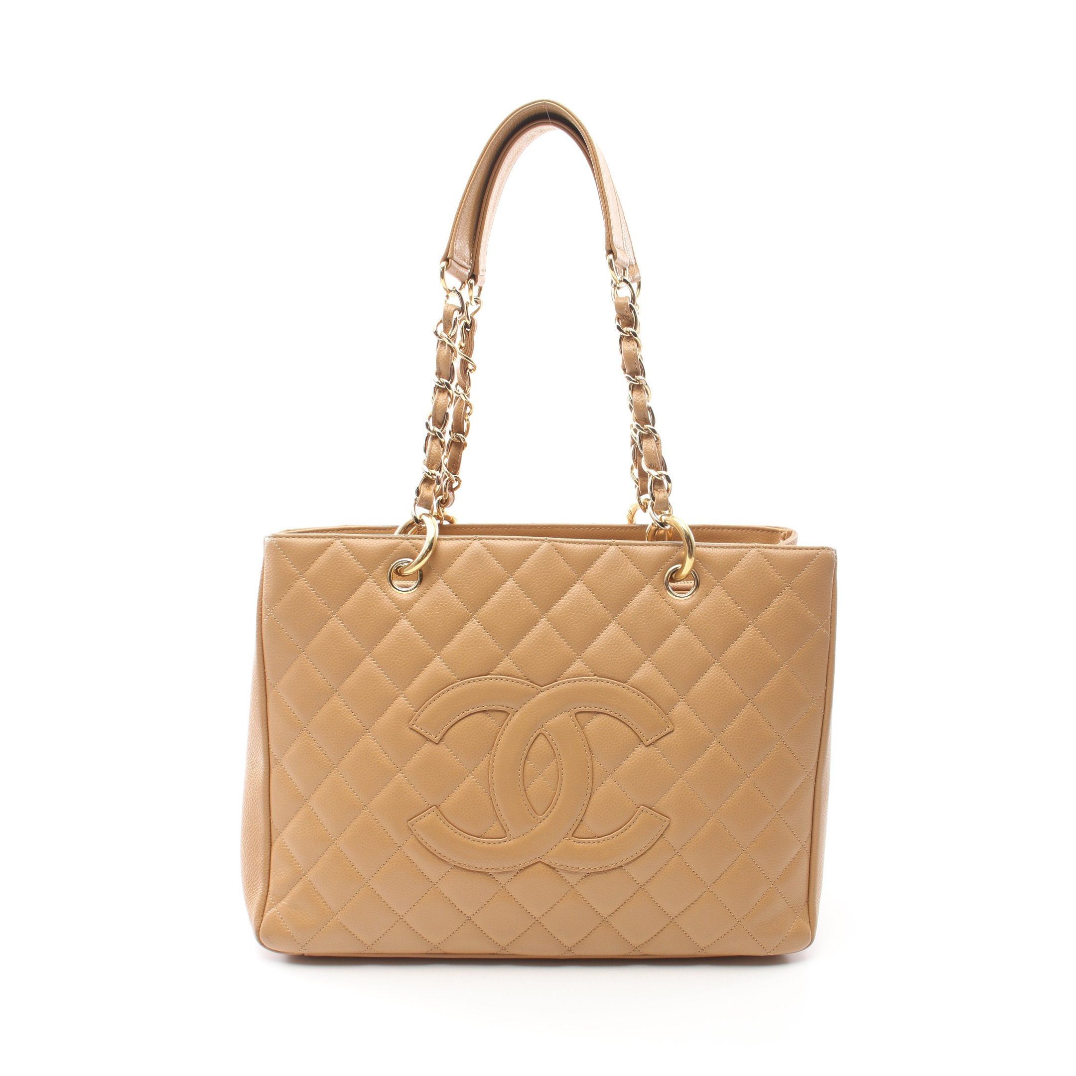 Chanel Chanel Matelasse Grand Shopping Gst Chain Shoulder Bag Tote Caviar Skin Light Brown Gold Hardware Size ONE SIZE - 1 Thumbnail