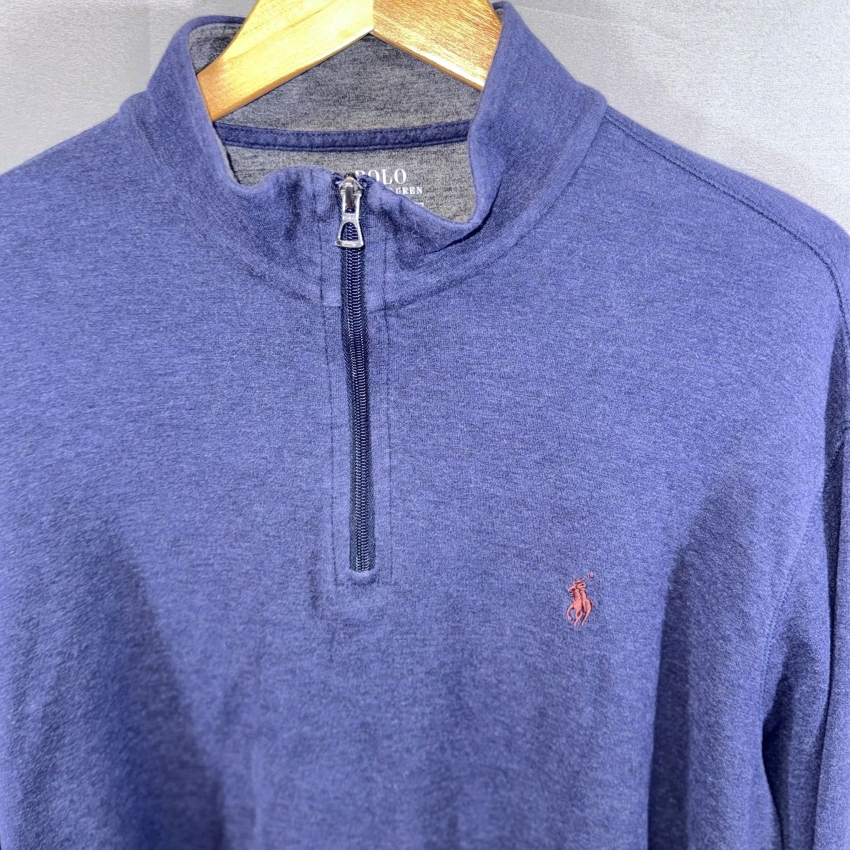 Polo Ralph Lauren Polo Ralph Lauren Sweater Mens XL Blue Mock Neck Quarter Zip Pullover Pony Logo Size US XL / EU 56 / 4 - 3 Thumbnail