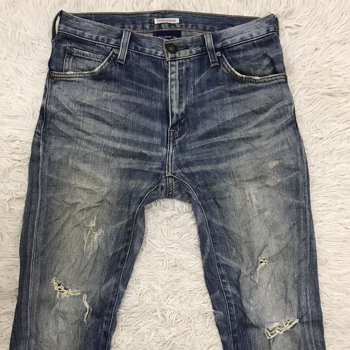 Levi's Vintage Clothing Vintage Levis Lot 613 Skinny Leg Distressed Denim Jeans Size US 29 - 9 Thumbnail