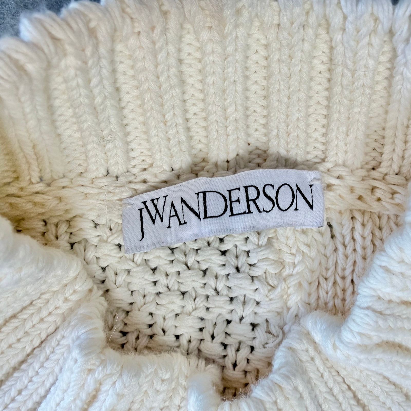 JW Anderson JW ANDERSON: Men's Cotton Patchwork Off-white Sweater - S Size US S / EU 44-46 / 1 - 3 Thumbnail