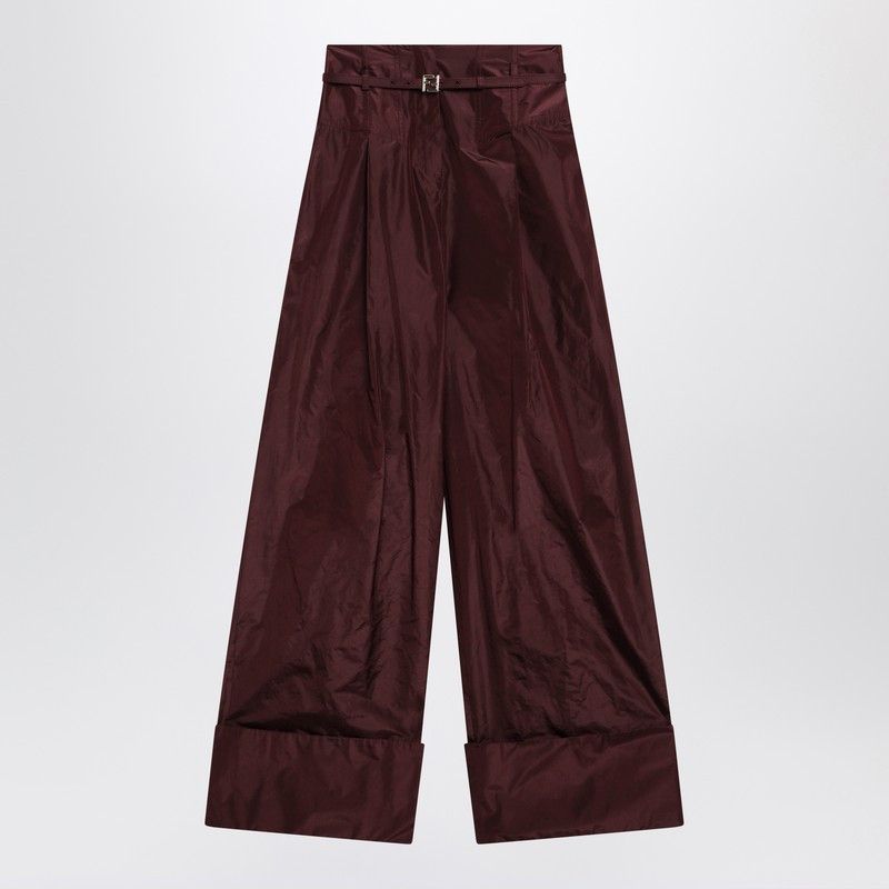Fendi Fendi Burgundy Taffeta Trousers Size 28" / US 6 / IT 42 - 1 Thumbnail