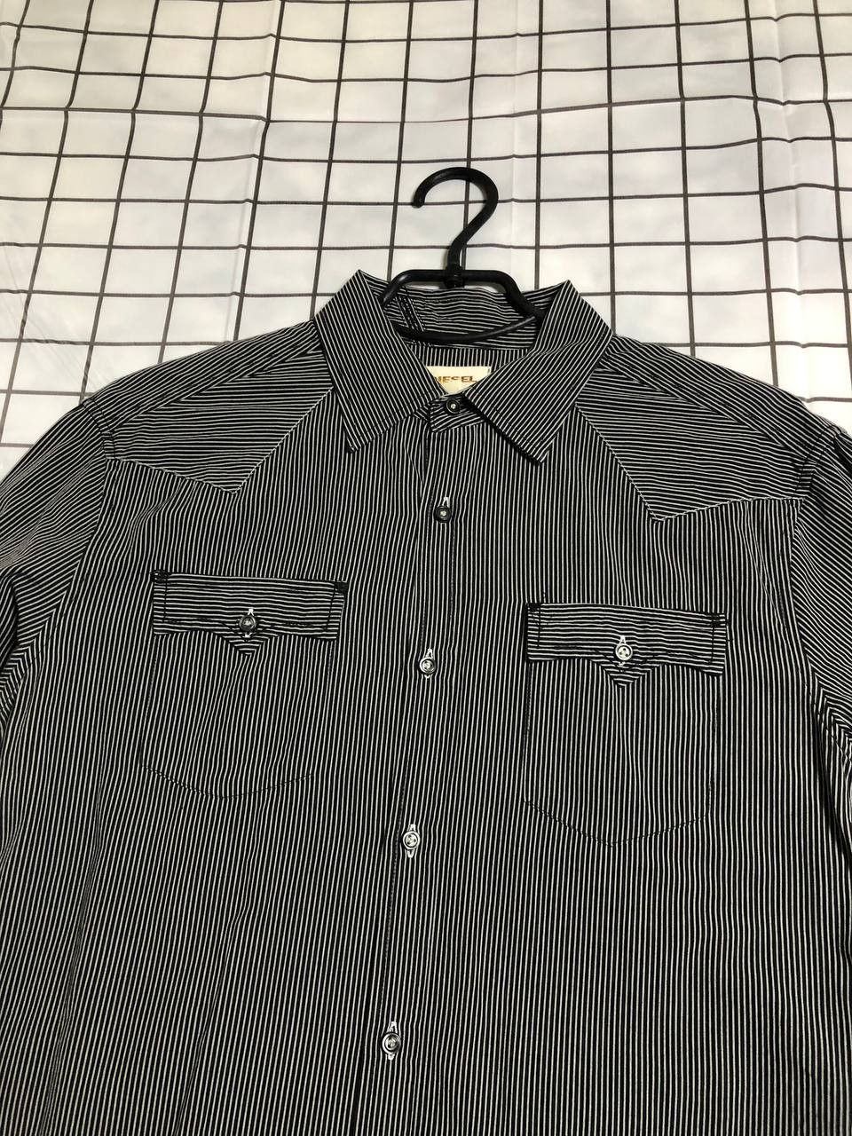 Diesel Vintage Diesel quilted contrast logo shirt japan style Size US XL / EU 56 / 4 - 2 Thumbnail