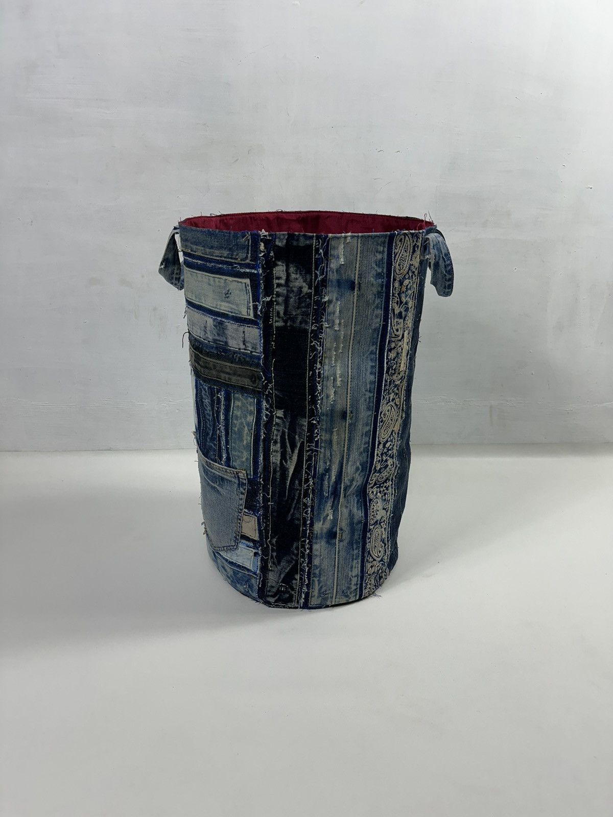 Handmade Custom Made Denim Patchwork Laundry Bag Home Decoration Size ONE SIZE - 7 Thumbnail