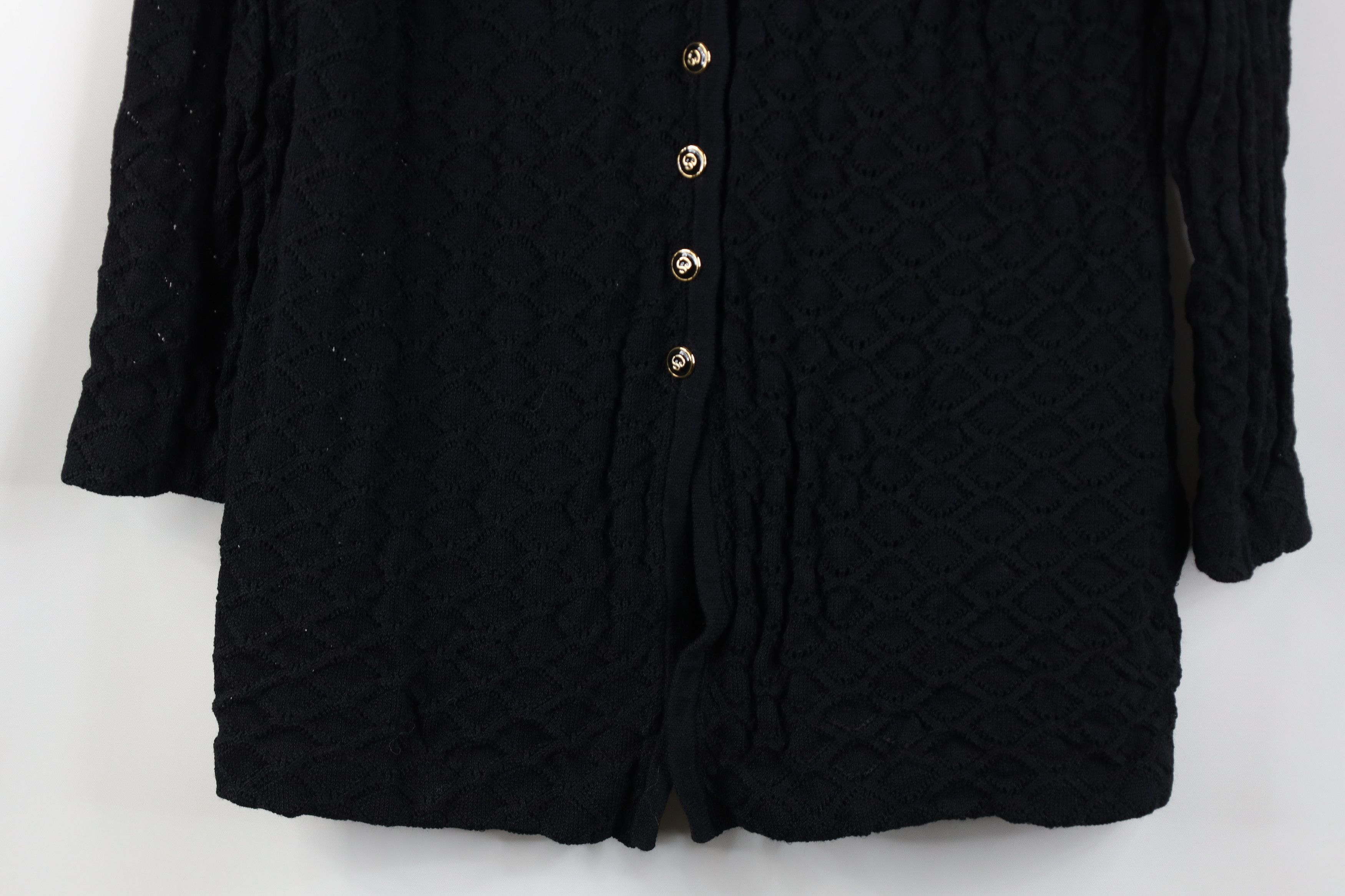 St. John Vintage St John Wool Blend Crochet 3/4 Sleeve Sweater USA Size XS / US 0-2 / IT 36-38 - 3 Thumbnail