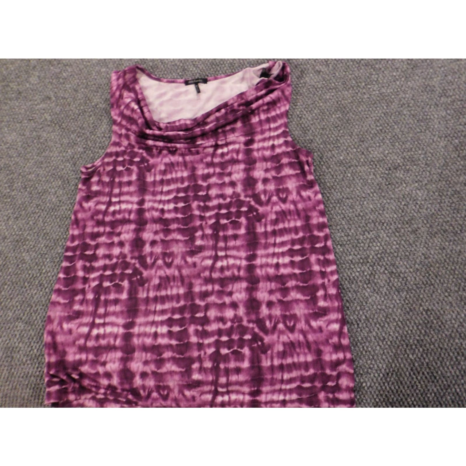 Vintage Daisy Fuentes Blouse Womens M Purple Geometric Sleeveless Collared Pullover Stretch Casual Shirt Size M / US 6-8 / IT 42-44 - 2 Thumbnail