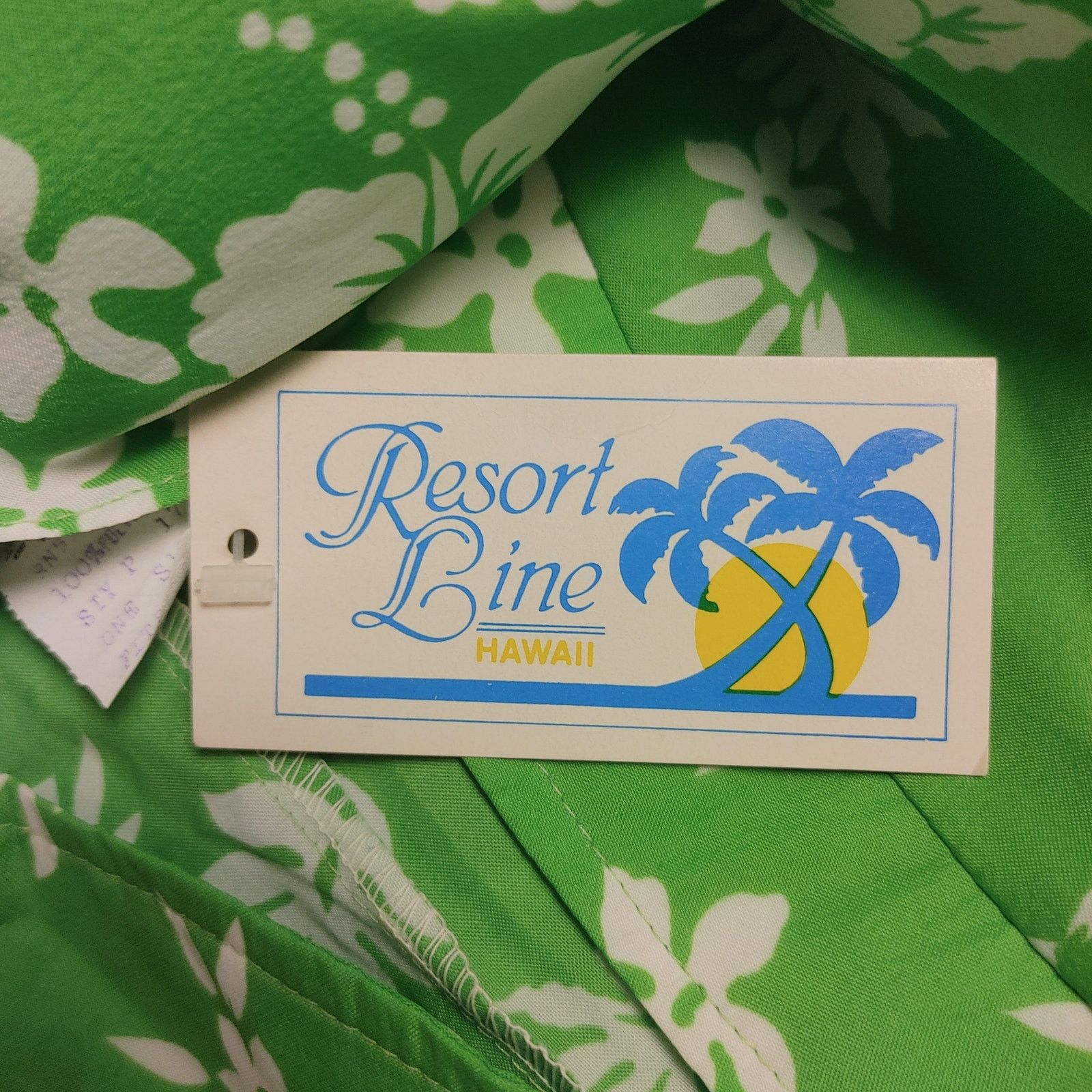 Other Resort Line Hawaii OS Green Palm Leaf Butterfly Sleeve Blous Size ONE SIZE - 5 Thumbnail
