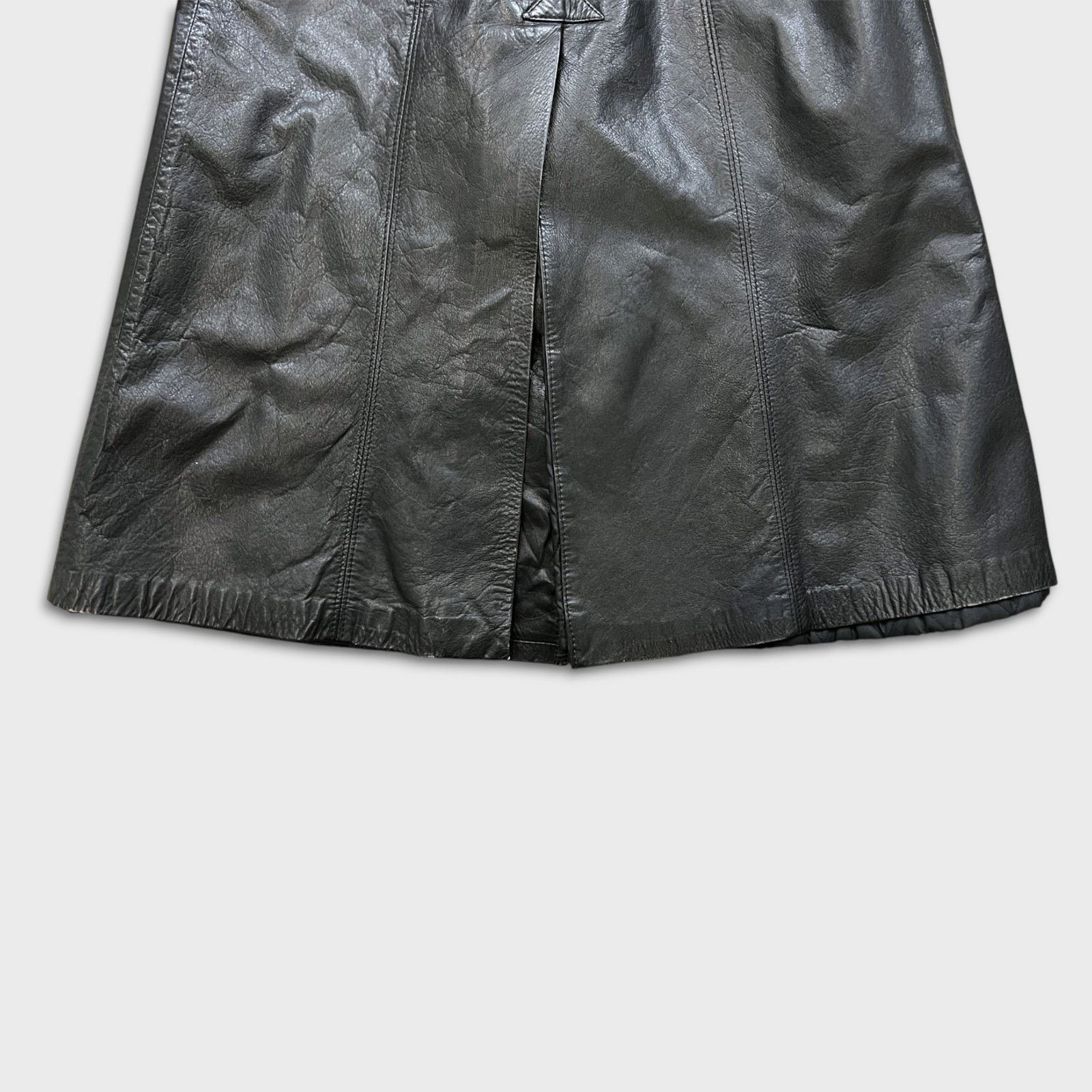 Vintage Vintage JOFAMA Swedish Leather Trench Coat Quilted Lined 90s Size M / US 6-8 / IT 42-44 - 8 Thumbnail