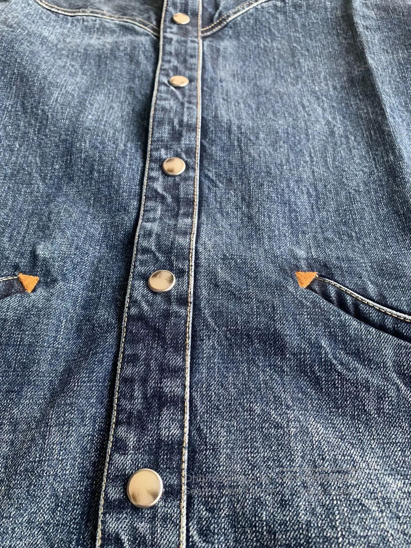 Japanese Brand denim western ranch jacket for men. Size US XXL / EU 58 / 5 - 6 Thumbnail