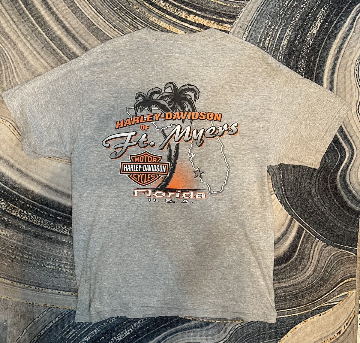 Harley Davidson Harley-Davidson “ticket to ride” Gray and Orange T-Shirt Size US L / EU 52-54 / 3 - 6 Thumbnail
