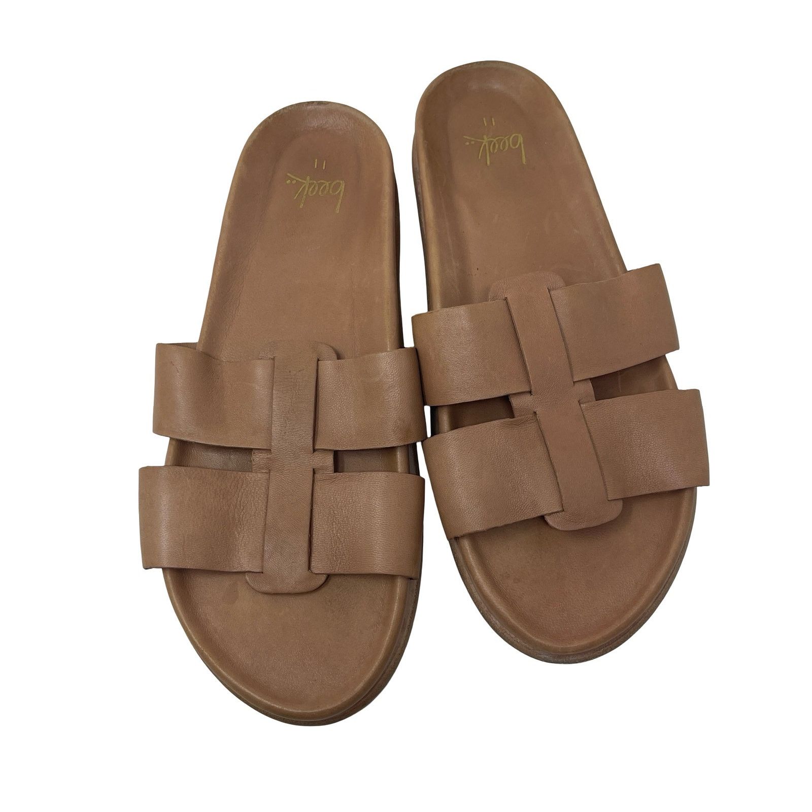beek beek tan leather Courser Slides in Honey sz 11 Size US 11 / IT 41 - 2 Thumbnail