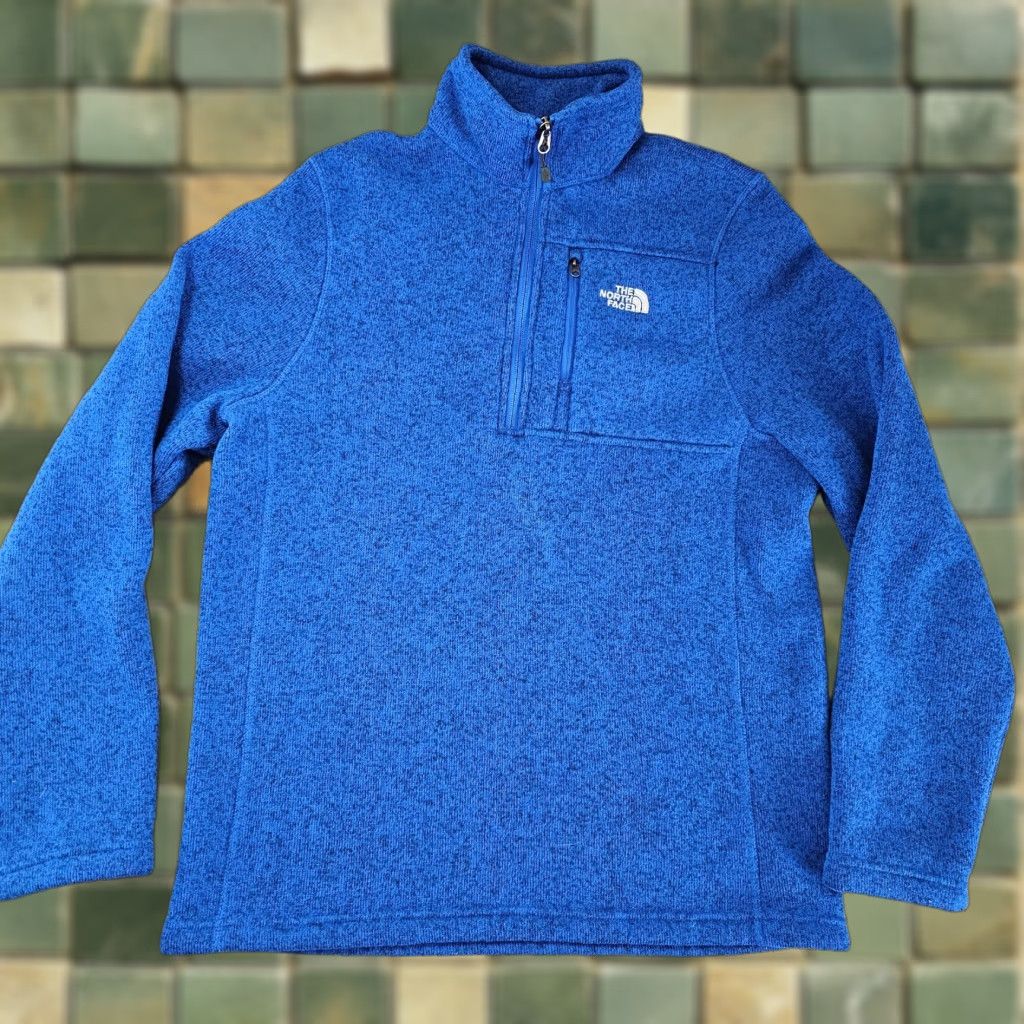 The North Face The North Face Sweater Mens Medium Blue Heather 1/2 Zip Pullover Fleece Lined Size US M / EU 48-50 / 2 - 1 Thumbnail