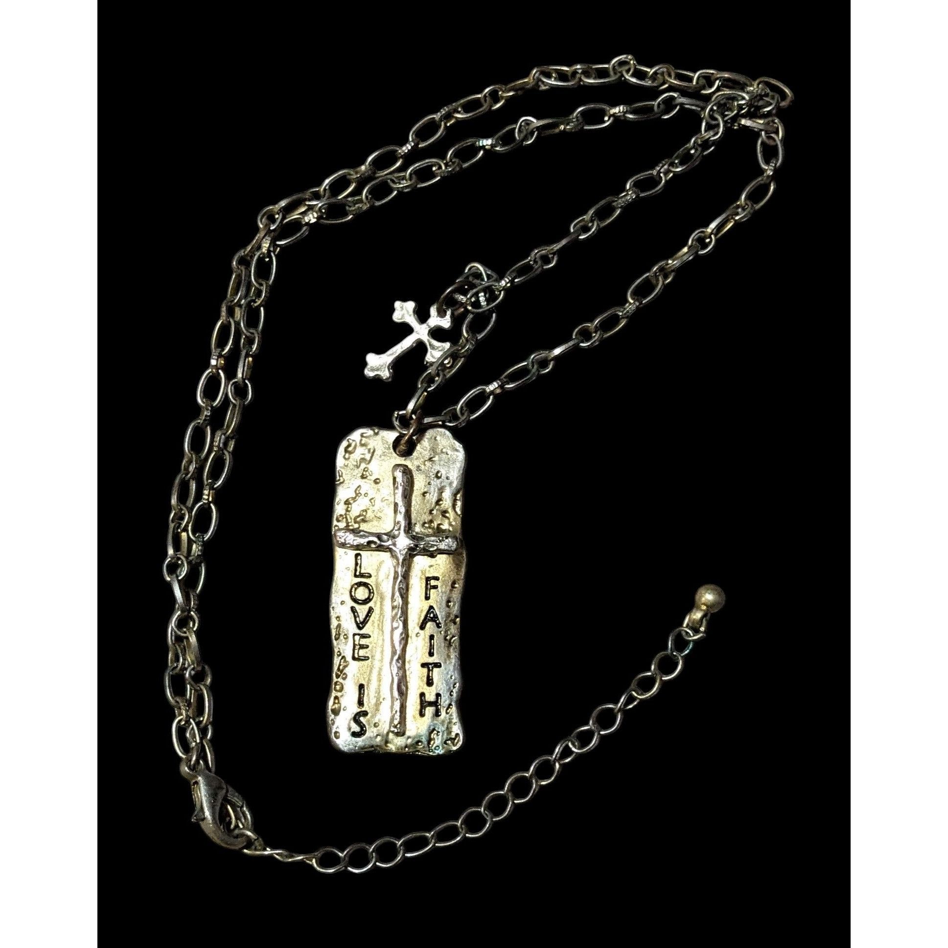 Other Love Is Faith Hammered Brutalist Pendant Necklace Size ONE SIZE - 1 Thumbnail
