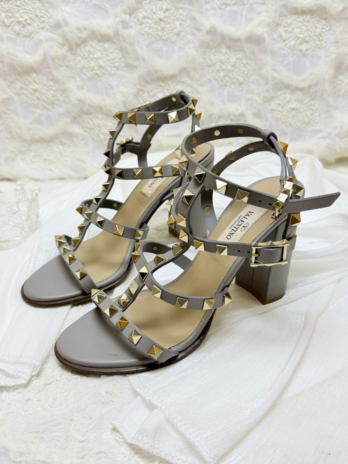 Valentino Valentino Gray Sandals us_6 Women Size US 6 / IT 36 - 1 Thumbnail