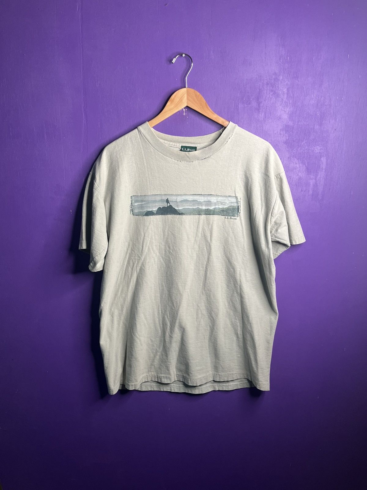 L.L. Bean × Vintage Vintage 90s LL Bean textured hiking t-shirt Size US XL / EU 56 / 4 - 1 Thumbnail