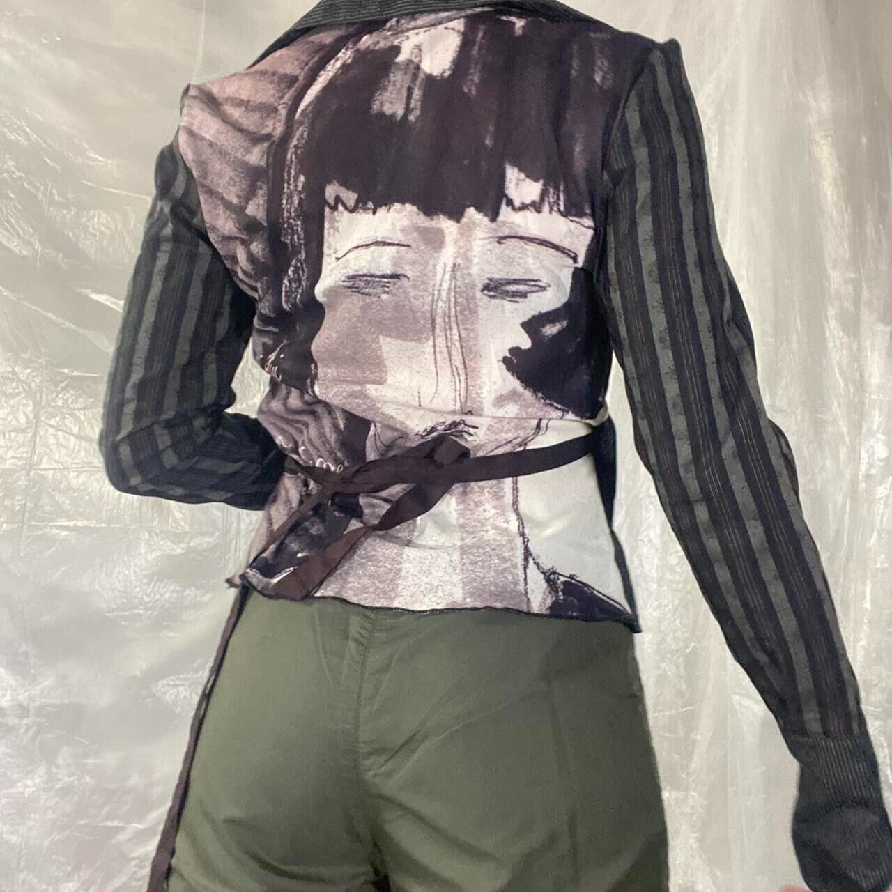 Cop Copine Cop Copine Mesh Wrap French Vintage Face Y2K T-shirt Tee Top Size M / US 6-8 / IT 42-44 - 6 Thumbnail