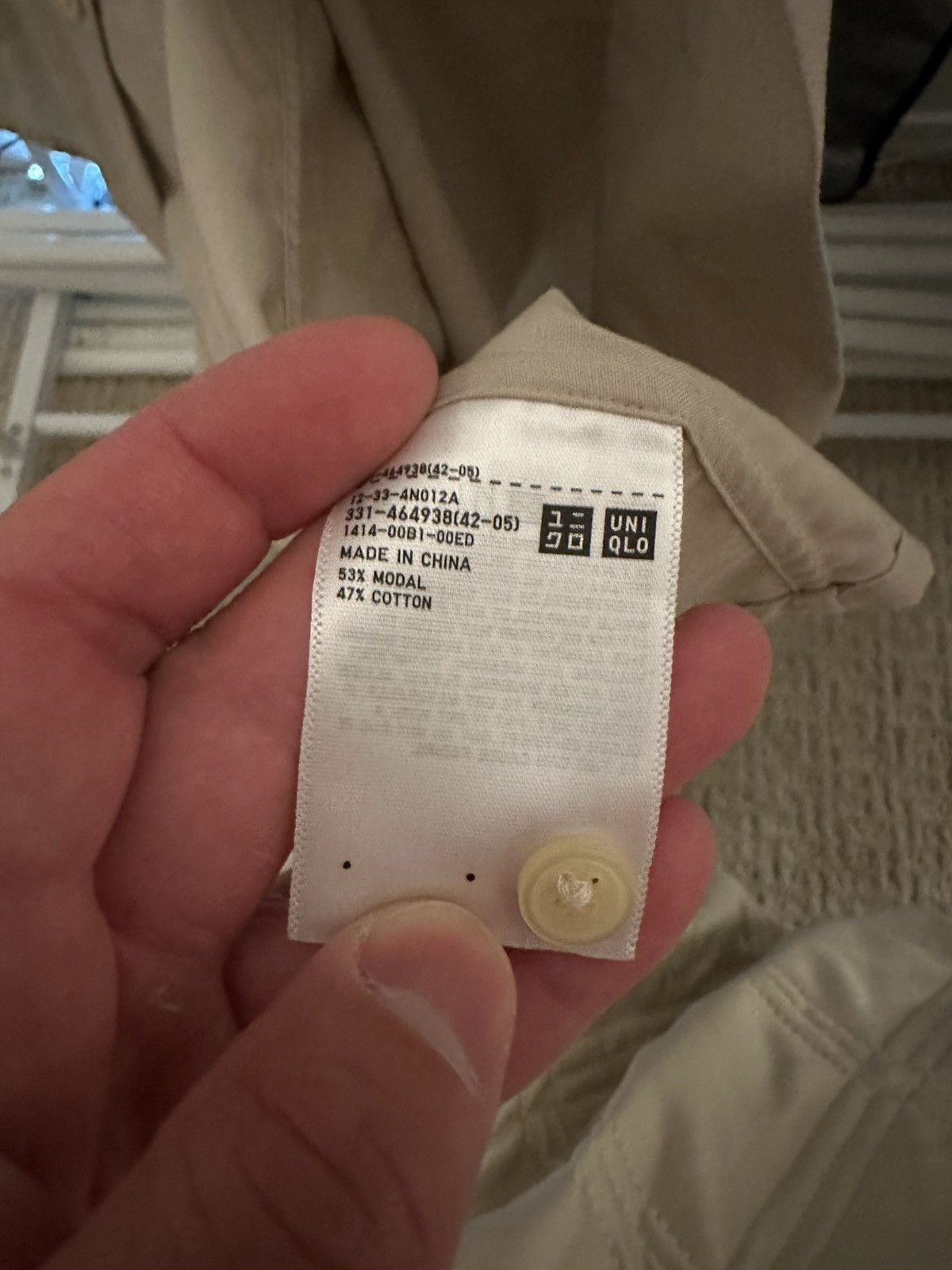 Uniqlo Uniqlo Beige Short Sleeve Shirt Size US L / EU 52-54 / 3 - 3 Thumbnail