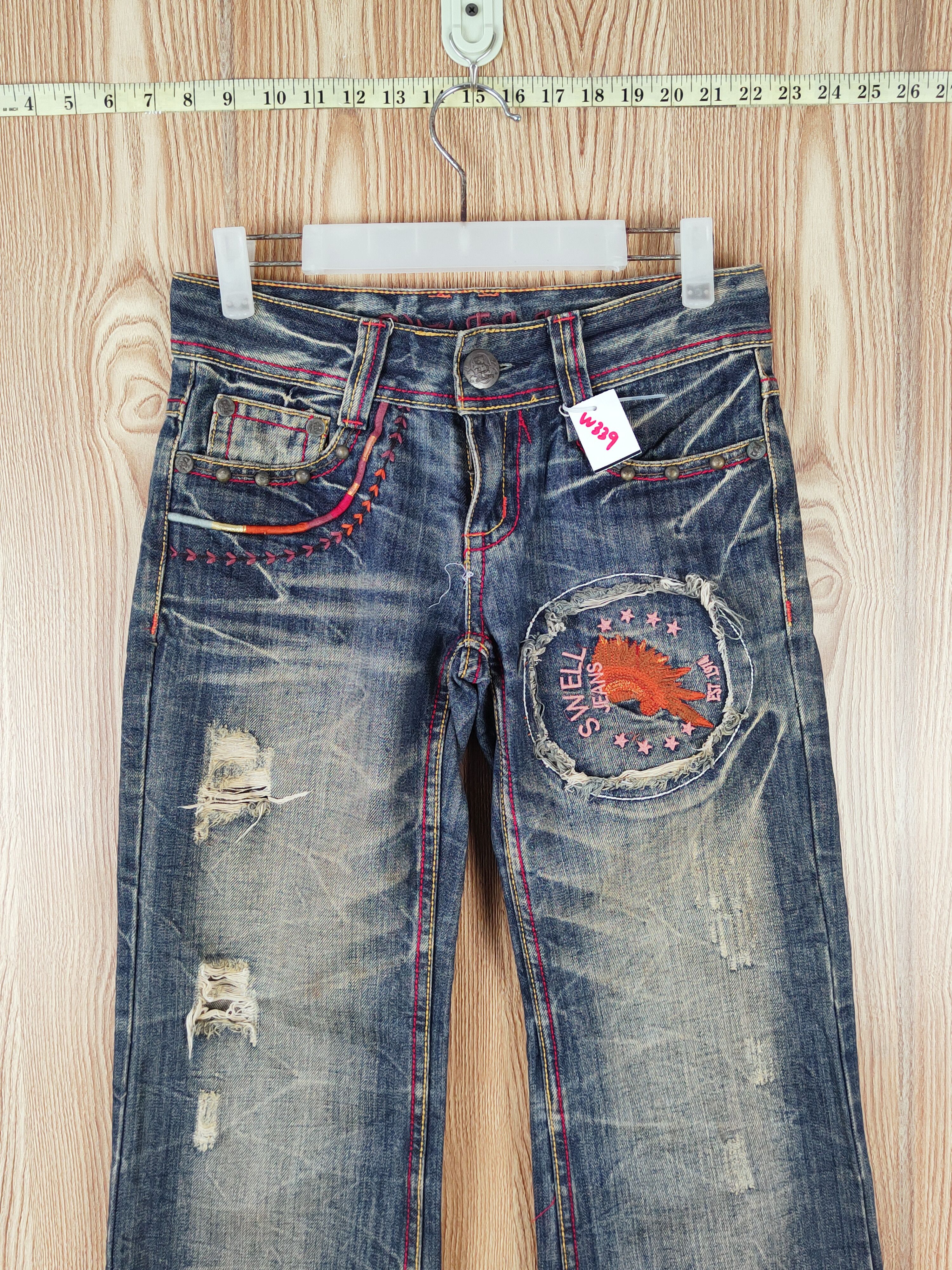 Japanese Brand Swell Dark Blue Distressed Ripped Jeans #W339 Size 28" / US 6 / IT 42 - 2 Thumbnail