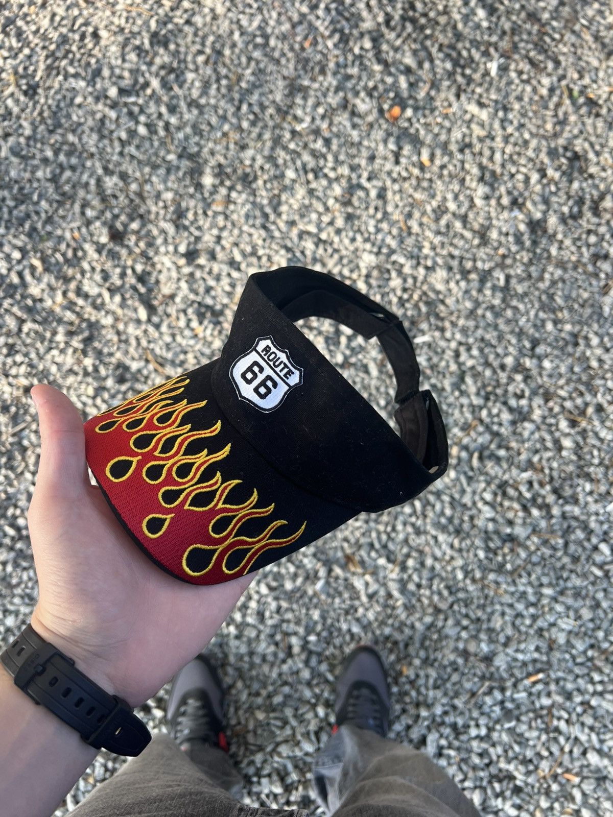 Vintage VERY RARE ROUTE 66 FIRE DESIGNER FLAME CAP RETRO Y2K 90s SK8 Size ONE SIZE - 1 Thumbnail