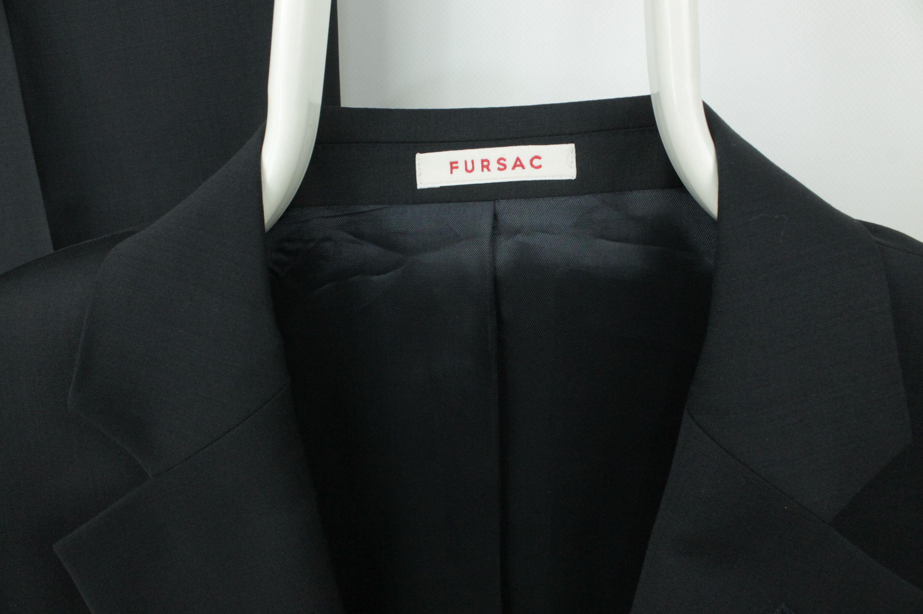 De Fursac Fursac Paris Navy Wool Slim Fit Formal Suit Men's Size 38R - 5 Thumbnail