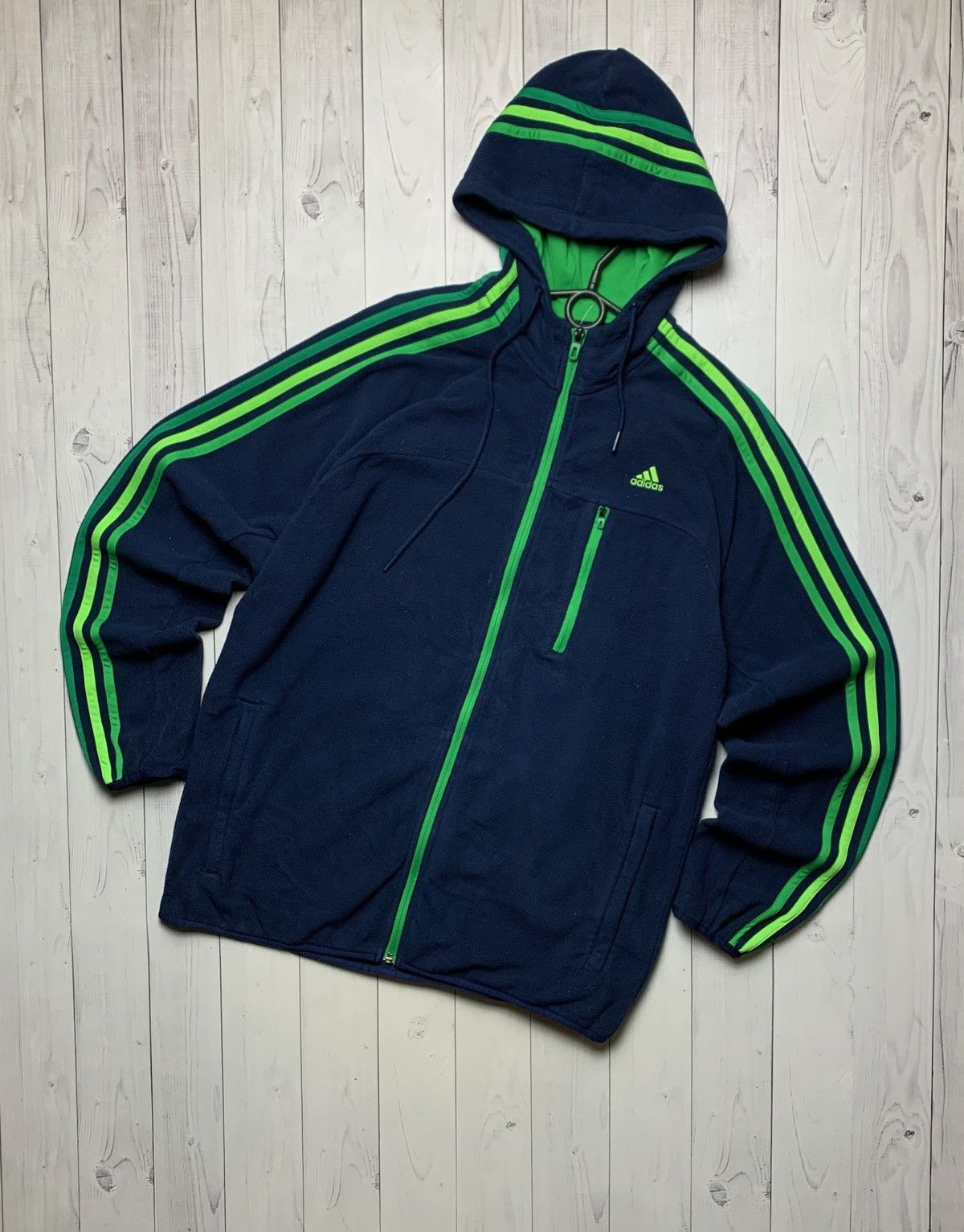 Adidas × Vintage Vintage adidas essentials performance green line fleece L Size US L / EU 52-54 / 3 - 1 Thumbnail