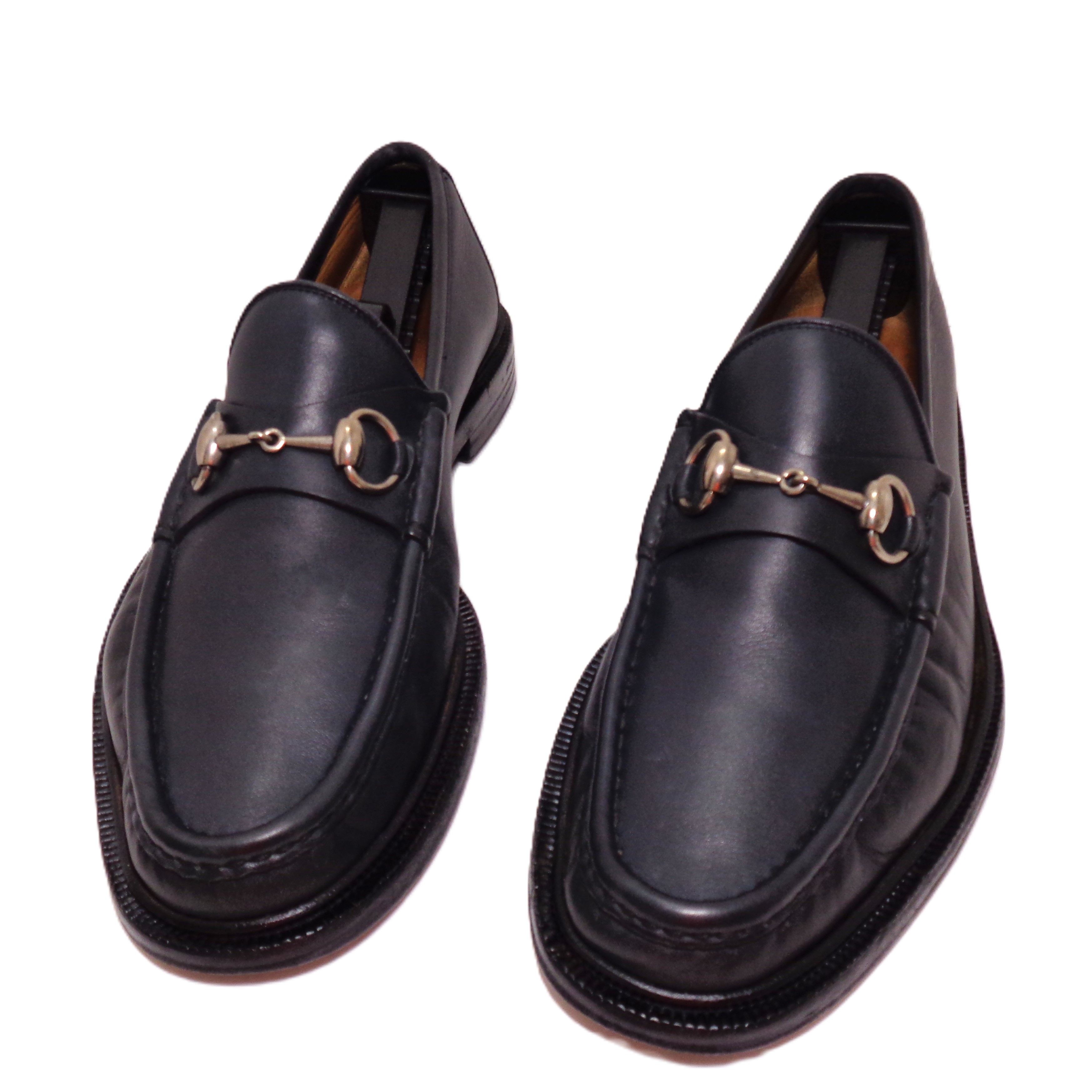 image of Gucci Navy Blue Leather Loafers Size Us 9.5/uk 8.5, Men's