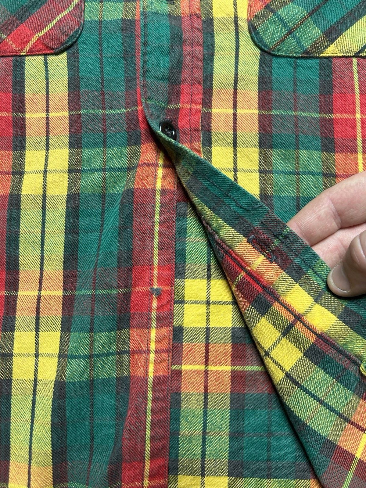 Vintage Vintage 60s 70s flannel shirt woven cotton plaid large Size US L / EU 52-54 / 3 - 3 Thumbnail