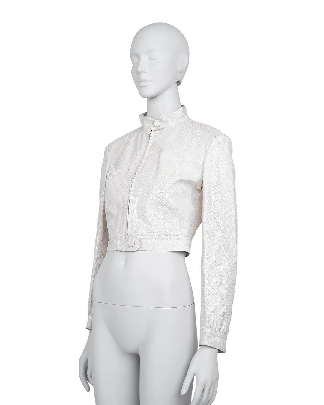 Marni Marni White Leather Cropped Jacket Size M / US 6-8 / IT 42-44 - 3 Thumbnail