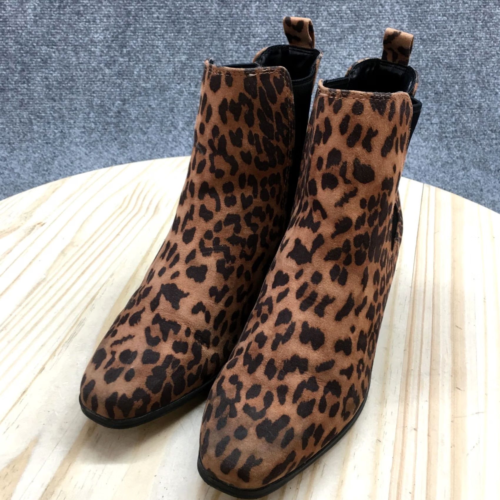 Vintage A New Day Boots Womens 8 Ellie Animal Print Chelsea Ankle Bootie Brown Black Size US 8 / IT 38 - 4 Thumbnail