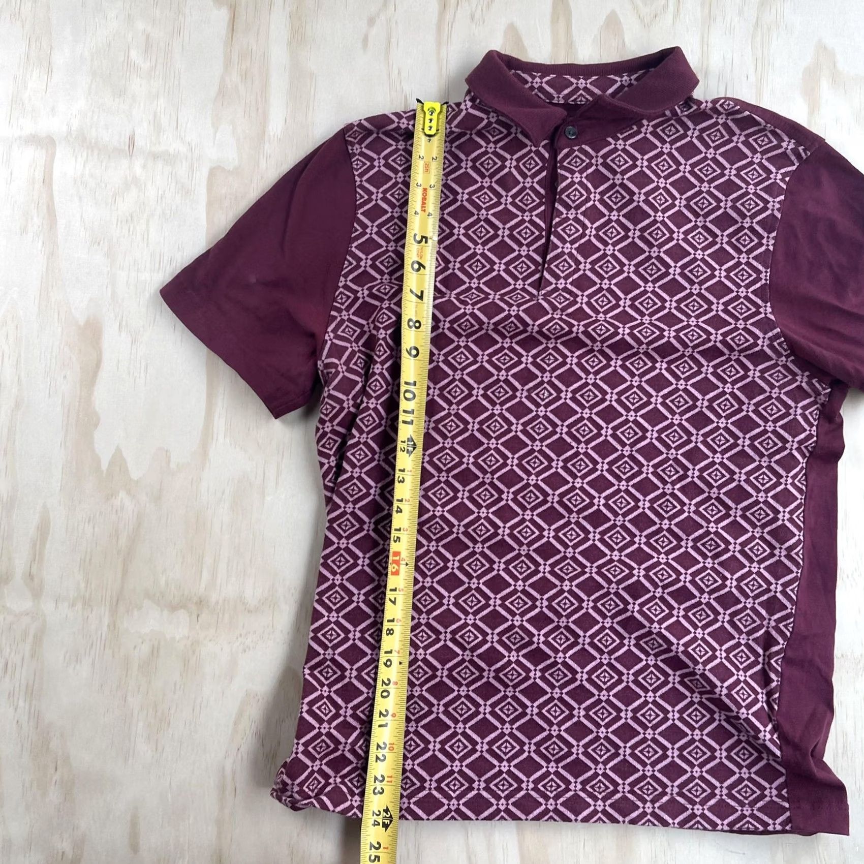 Alfani Alfani Polo Shirt Mens M Red Geometric Knit Short Sleeve Casual Top Size US M / EU 48-50 / 2 - 3 Thumbnail
