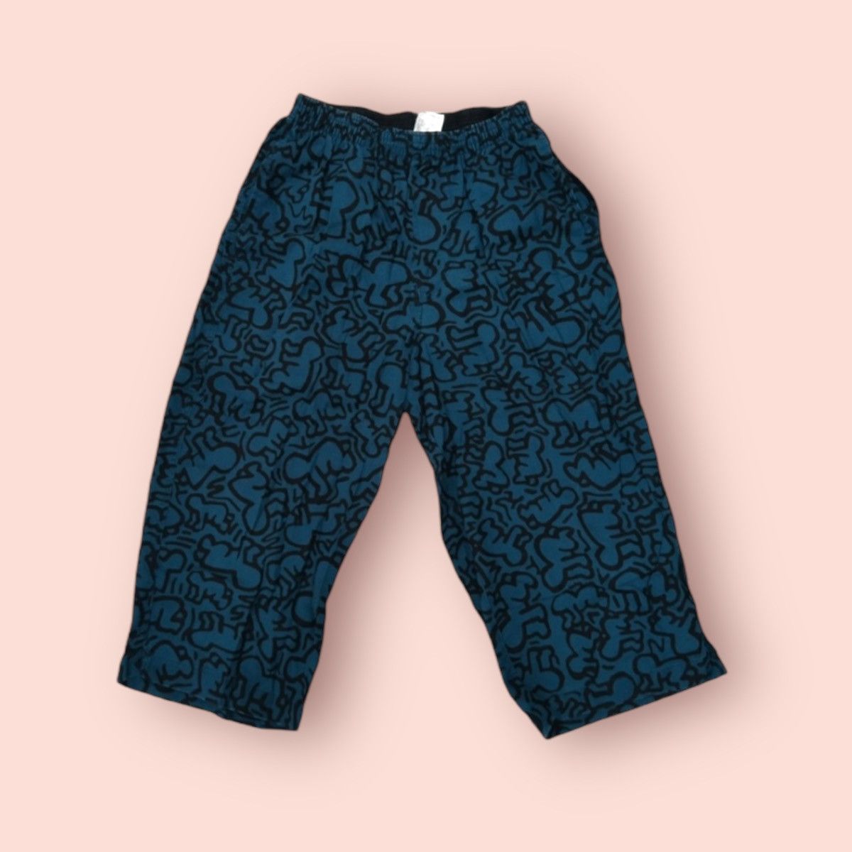 Japanese Brand × Keith Haring × Uniqlo VINTAGE KEITH HARING X UNIQLO FULLPRINT SLEEPWEAR CROP PANTS Size US 30 / EU 46 - 10 Thumbnail