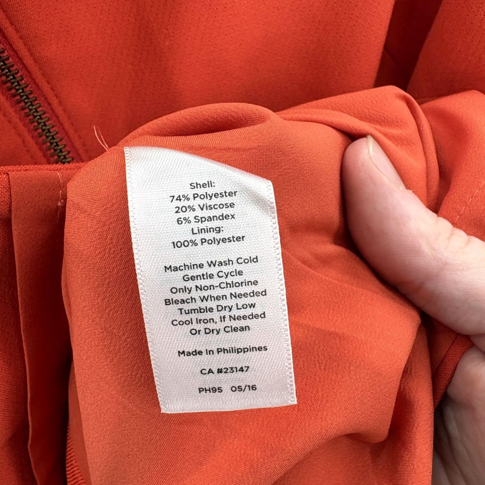 Talbots Talbots Skirt Womens 12 Orange Zip Front Pencil Lined Stretch Workwear Career Size 34" / US 12 / IT 48 - 5 Thumbnail