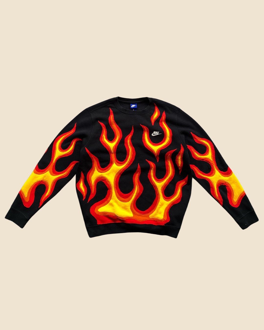 Handmade × Nike 1 OF 1 REWORKED NIKE FLAME CUT & SEWN SWEATSHIRT SIZE L Size US L / EU 52-54 / 3 - 2 Thumbnail
