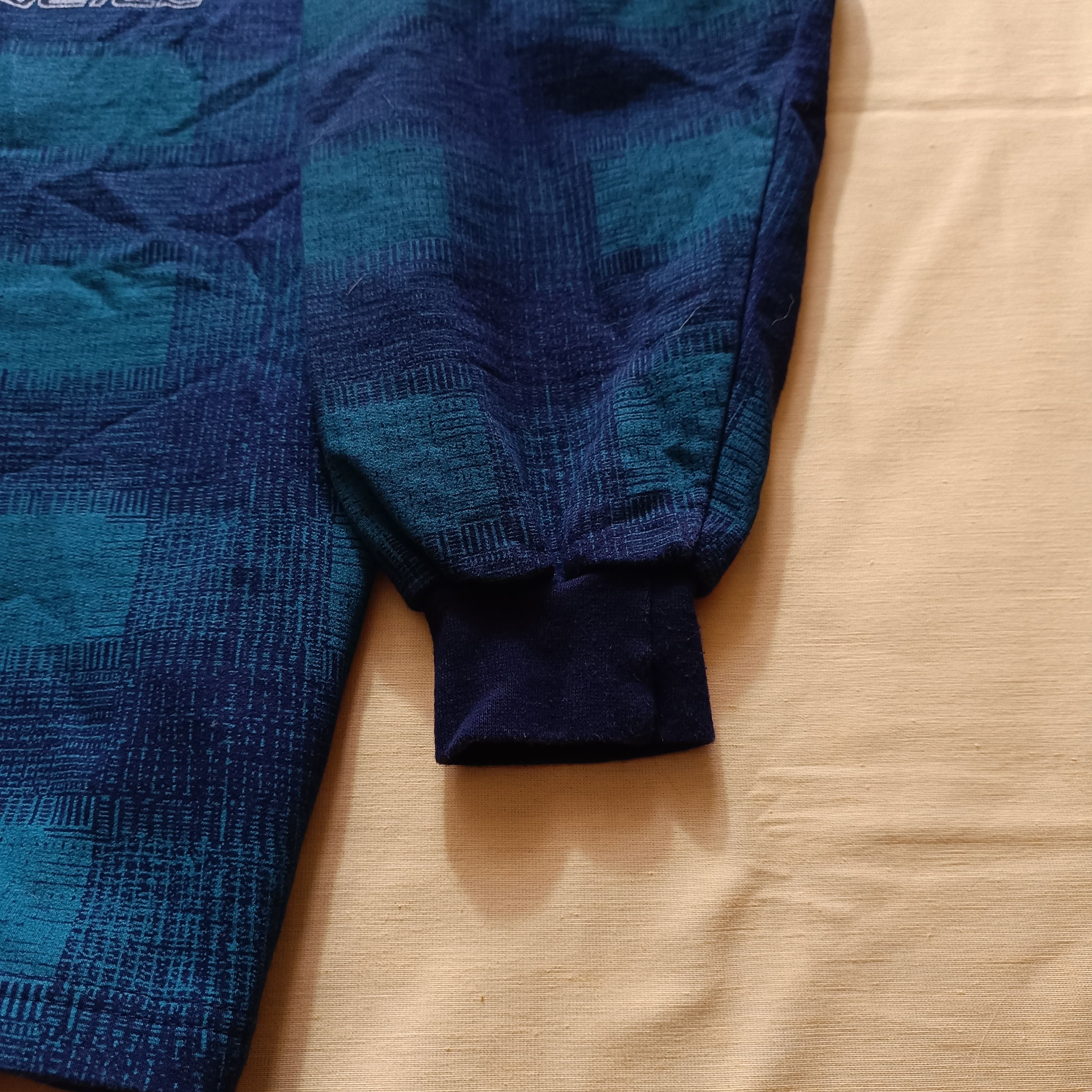 O'Neill Vintage 80s 90s O'neill Plaid Quarterzip Petrol Blue XL Size US XL / EU 56 / 4 - 7 Thumbnail