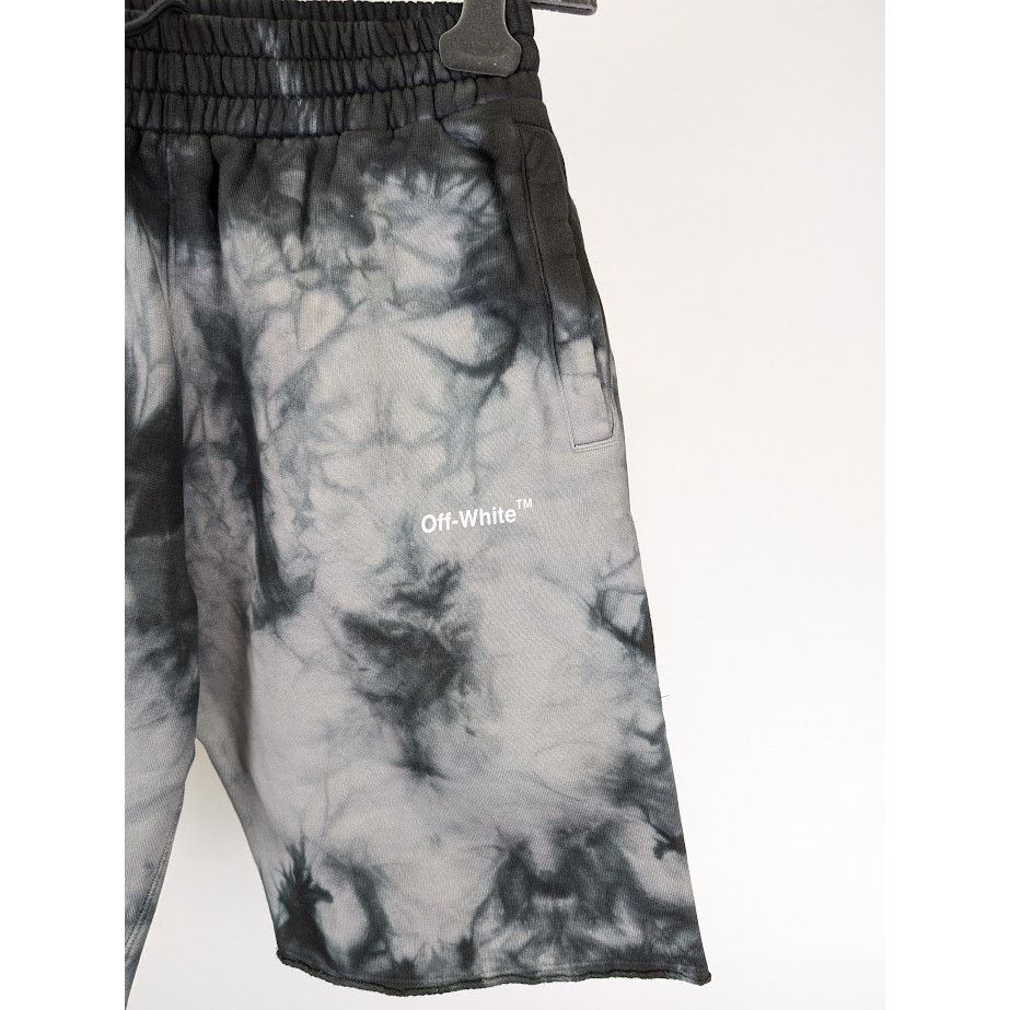 Off-White o1rshd1 Diag Tie Dye Sweatshorts in Warm Grey White Size US 30 / EU 46 - 11 Thumbnail