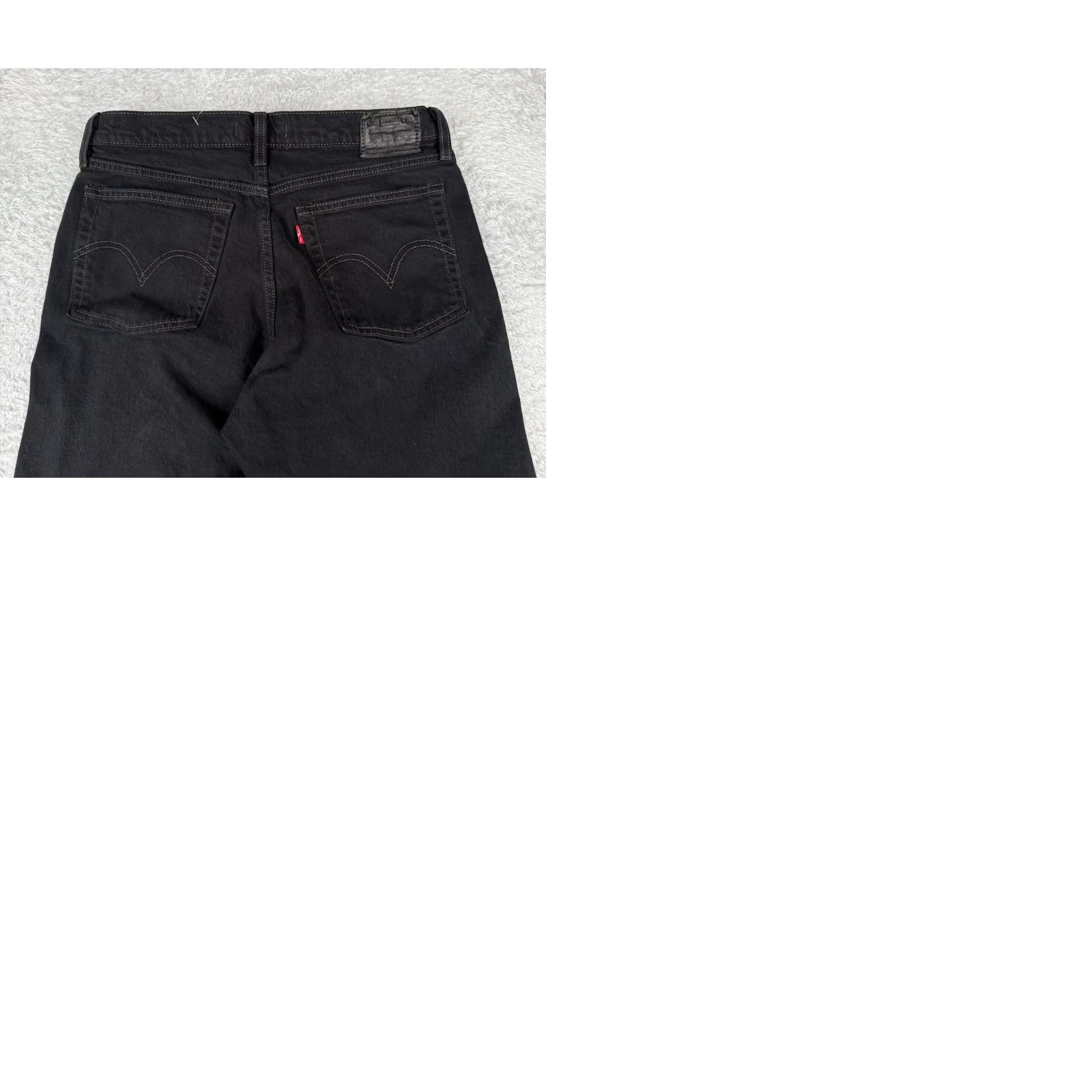 Levi's Levis Wedgie Fit Jeans Womens 28 Black Denim Cotton 5-Pocket Regular Rise Mid Distressed Stretch Skinny Vintage: No 27 Inseam 28x27 Denim Pants Size 28" / US 6 / IT 42 - 11 Thumbnail