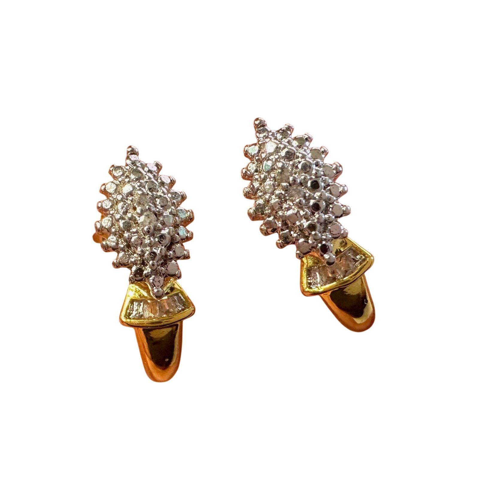Other Diamond Accented Marquise Cluster Earrings 14kt Gold plate Size ONE SIZE - 10 Thumbnail