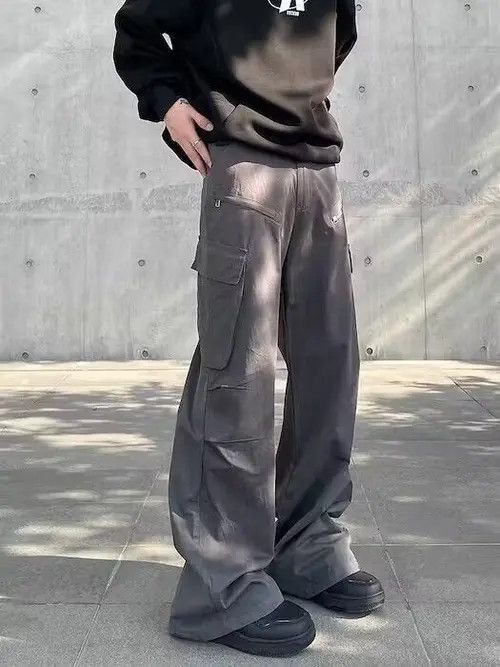 Japanese Brand × Vintage Cargo Baggy Flared Gray Pants Size US 30 / EU 46 - 1 Thumbnail