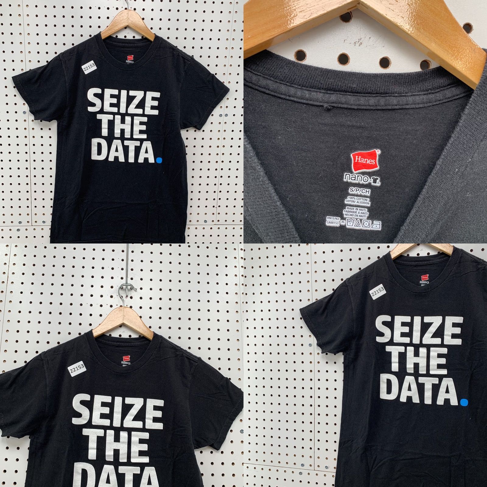 Hanes Seize The Data Shirt Black Mens Adult S Computer TEE Short Sleeve Size US S / EU 44-46 / 1 - 8 Thumbnail