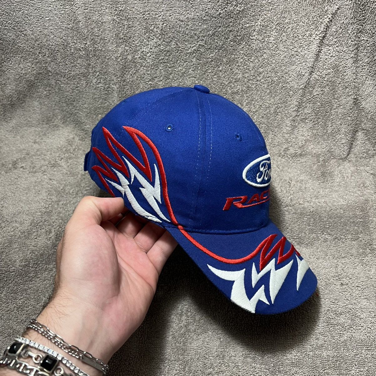 Ford × Vintage Vintage Y2K Ford Racing Strap Back Hat Tribal Grunge NASCAR Size ONE SIZE - 3 Thumbnail