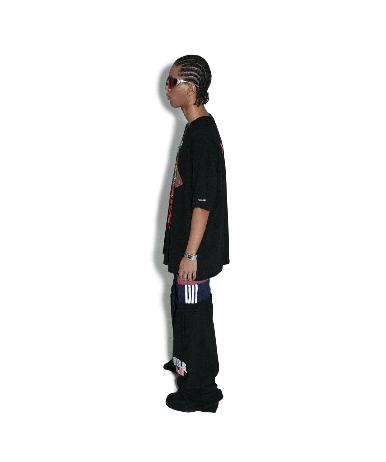 PROJECT GR 3 LAYERED SWEAT PANTS - BLACK