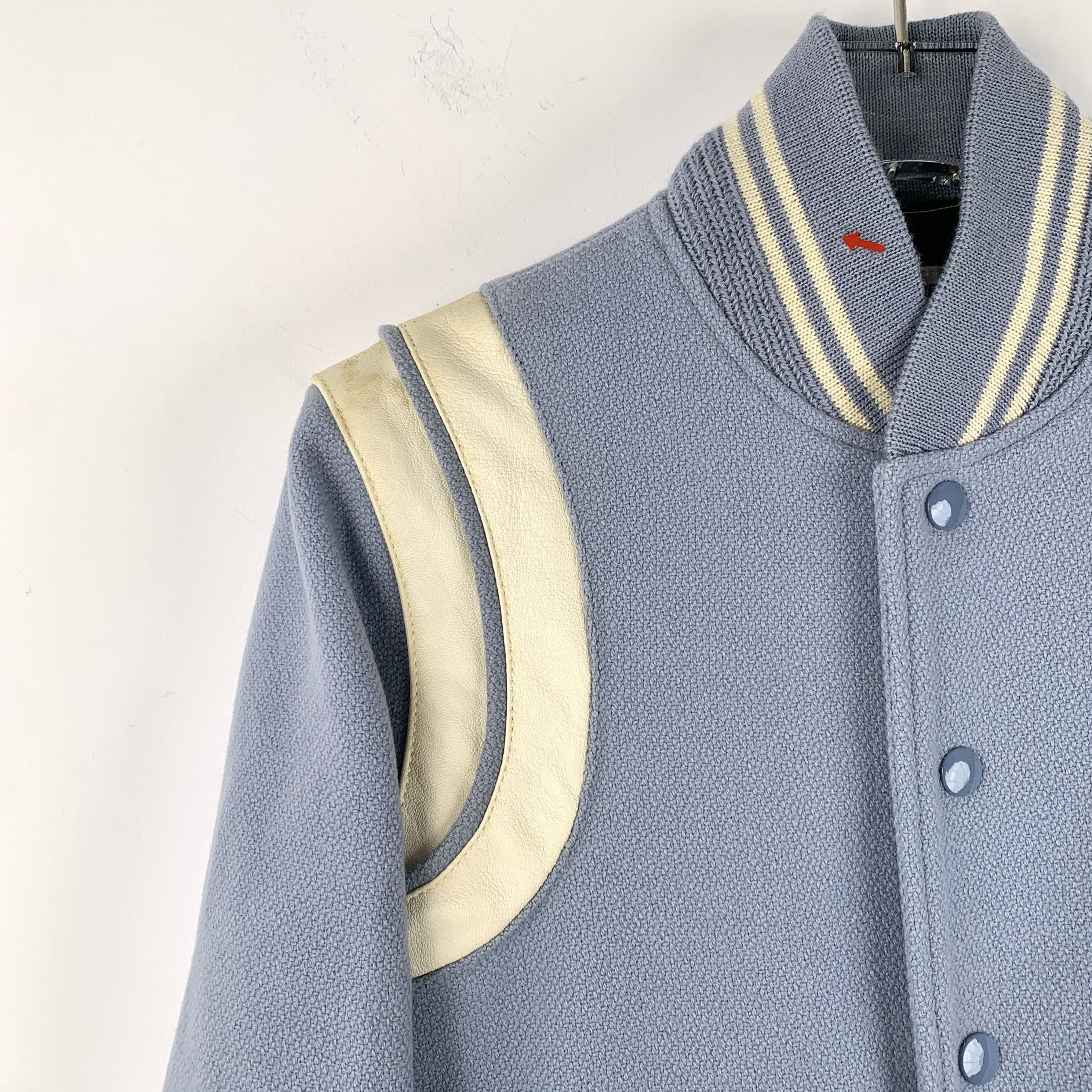 Saint Laurent Paris Saint Laurent Jacket – Blue Wool Stripe Bomber (Size XS) Size XS / US 0-2 / IT 36-38 - 2 Thumbnail