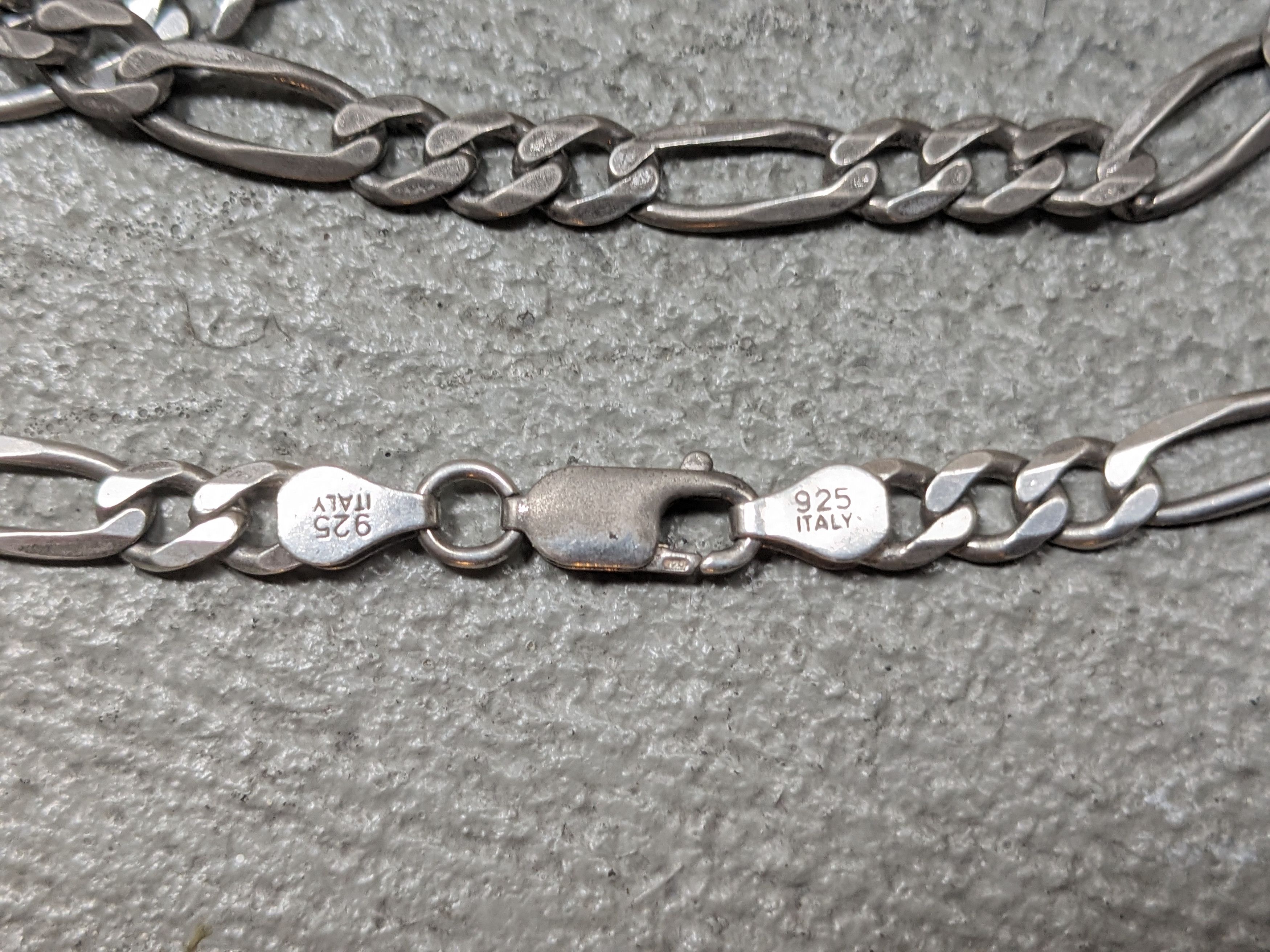 Jewelry Vintage Sterling Silver Necklace Figaro Italy 24" 90s Y2K Size ONE SIZE - 7 Thumbnail