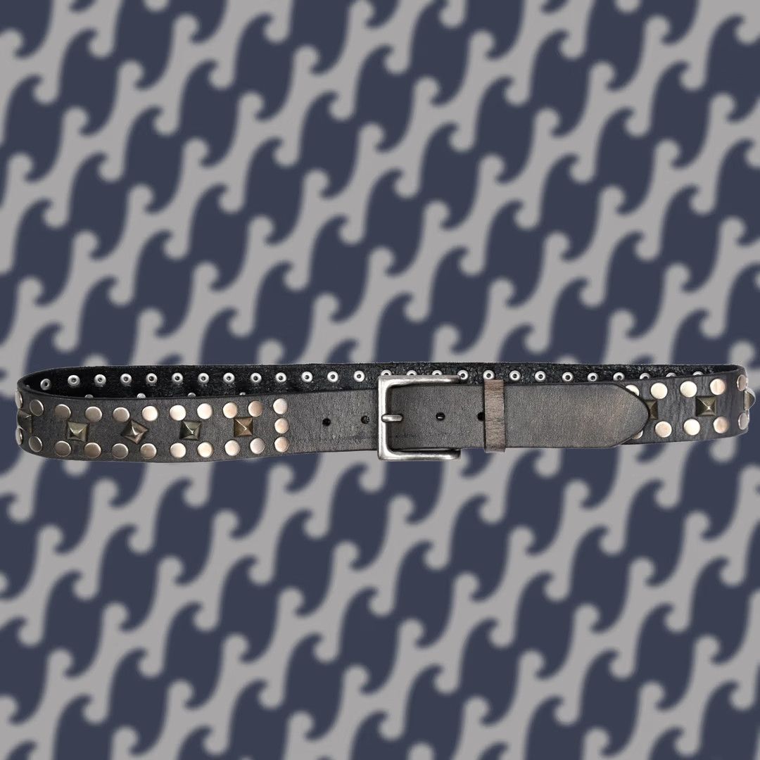 Vintage Liebeskind Berlin LKB622 Leather Studded Women's Belt 95cm Gray Studded Belt Women 95cm Leather Waist Belt Size ONE SIZE - 1 Thumbnail