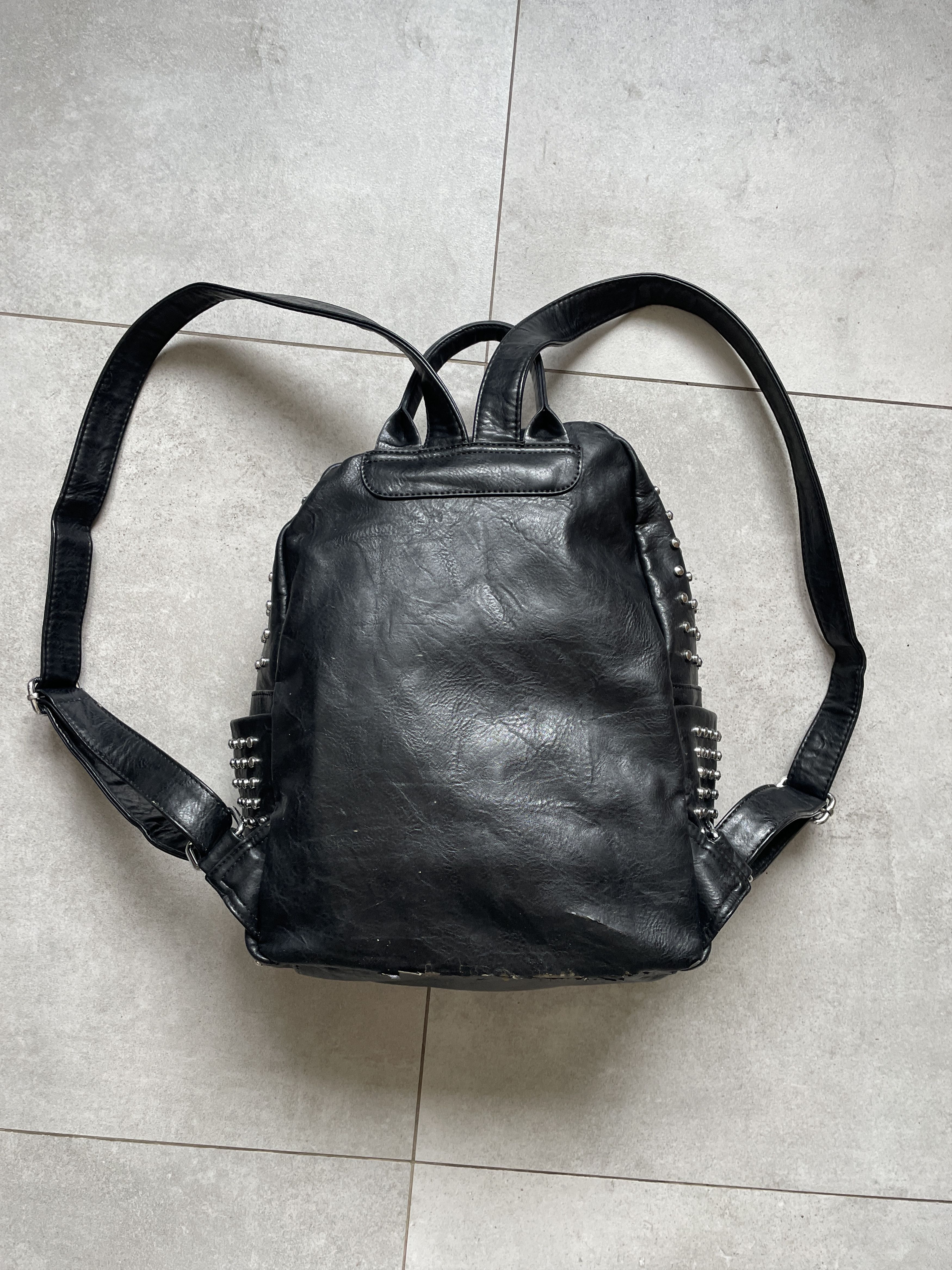 Swagger Y2K BLACK ECO LEATHER STUDDED MCM TYPE BLACK BACKPACK Size ONE SIZE - 3 Thumbnail