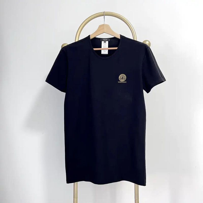 Versace Versace Black Cotton Blend Printed T-Shirt 0089 Size US M / EU 48-50 / 2 - 1 Thumbnail
