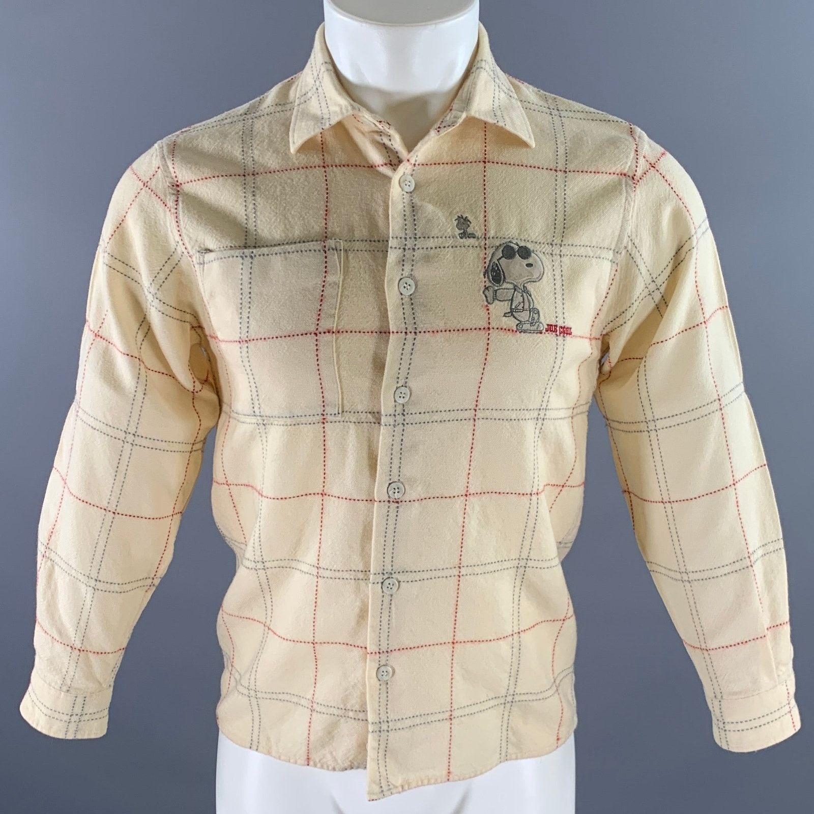 Other GREENCLUB S Cream Red Grey Plaid Wool Long Sleeve Shirt Size US S / EU 44-46 / 1 - 1 Thumbnail