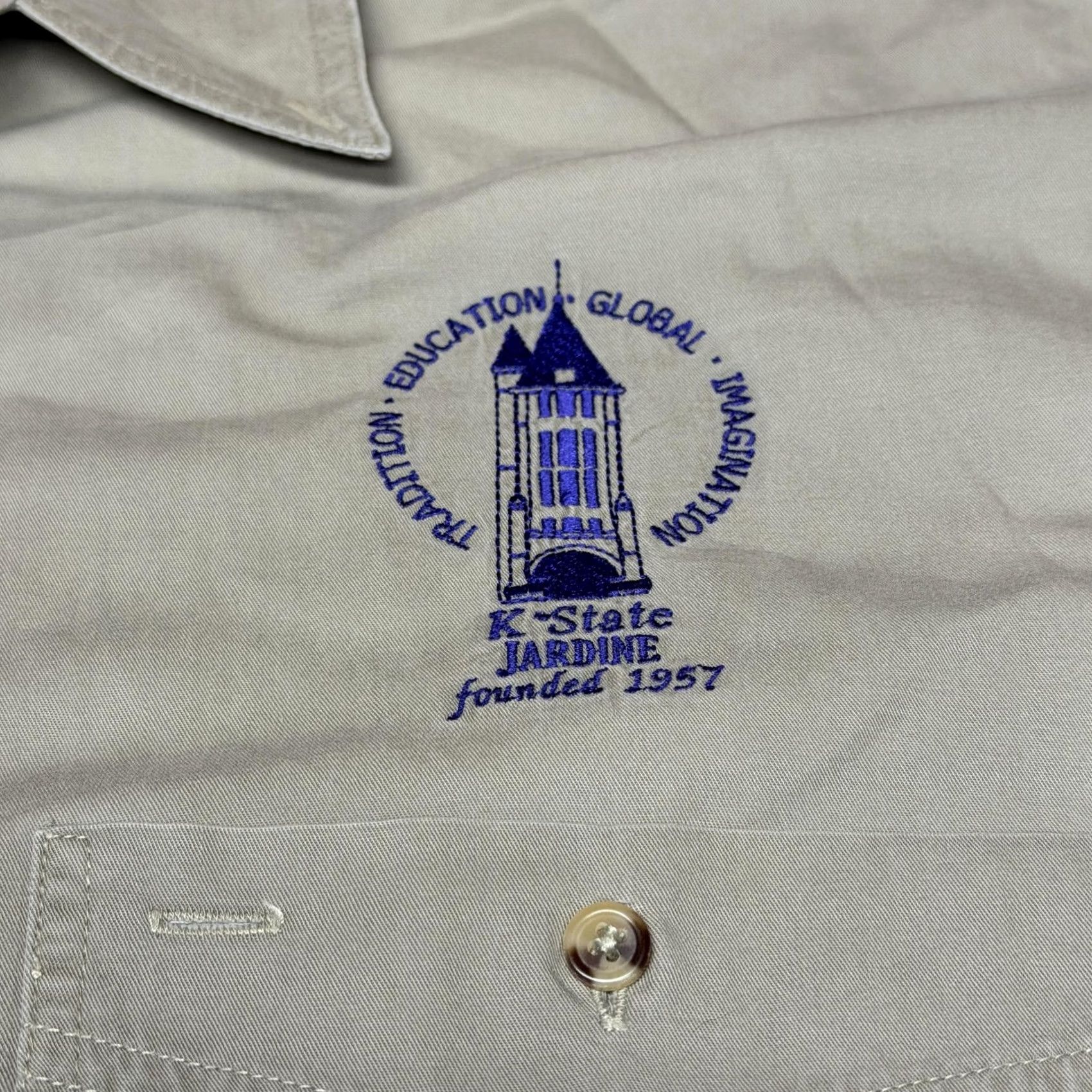 Peregrine K-State Jardine Shirt Mens 3XL Gray Peregrine Bay Button Front Cotton Casual Size US XXL / EU 58 / 5 - 6 Thumbnail
