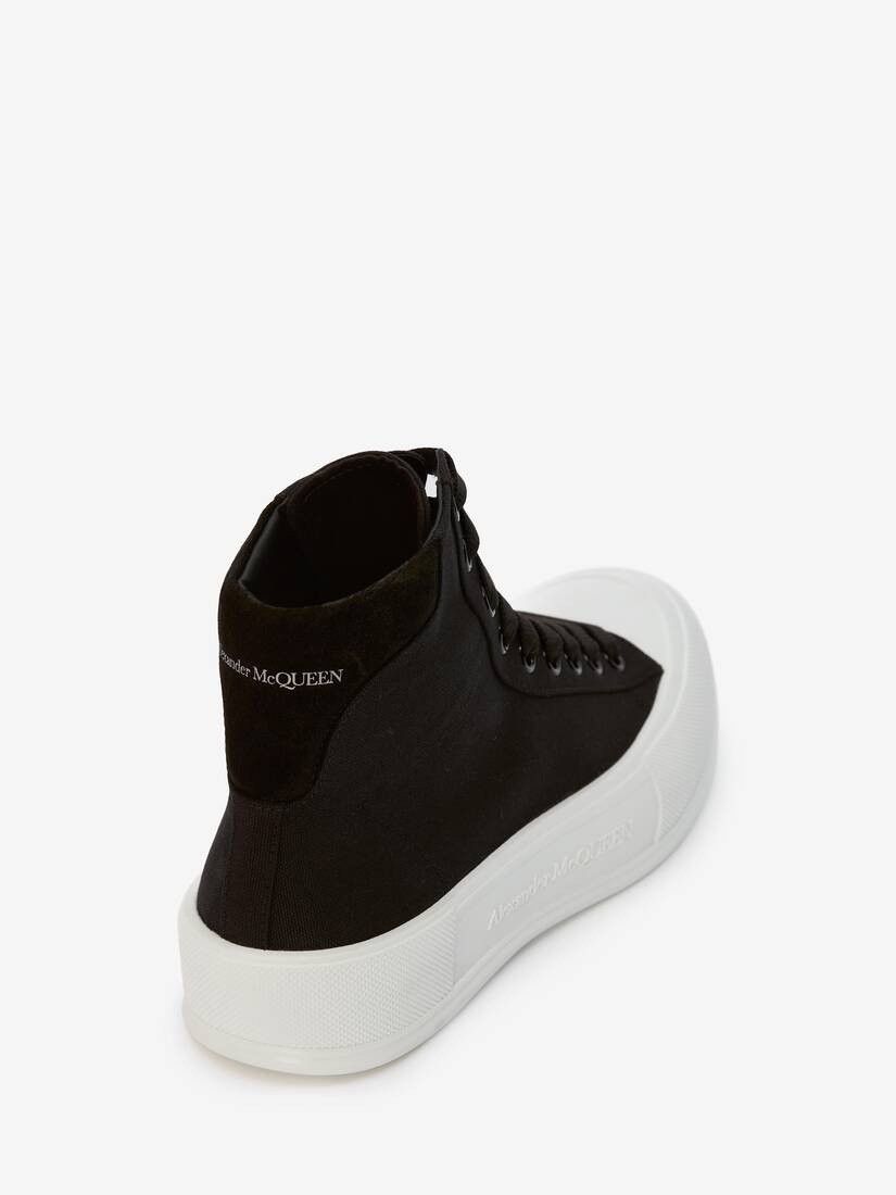 Alexander McQueen o1w1db10725 High Top Deck Plimsoll in Black/White Size US 10.5 / EU 43-44 - 3 Thumbnail