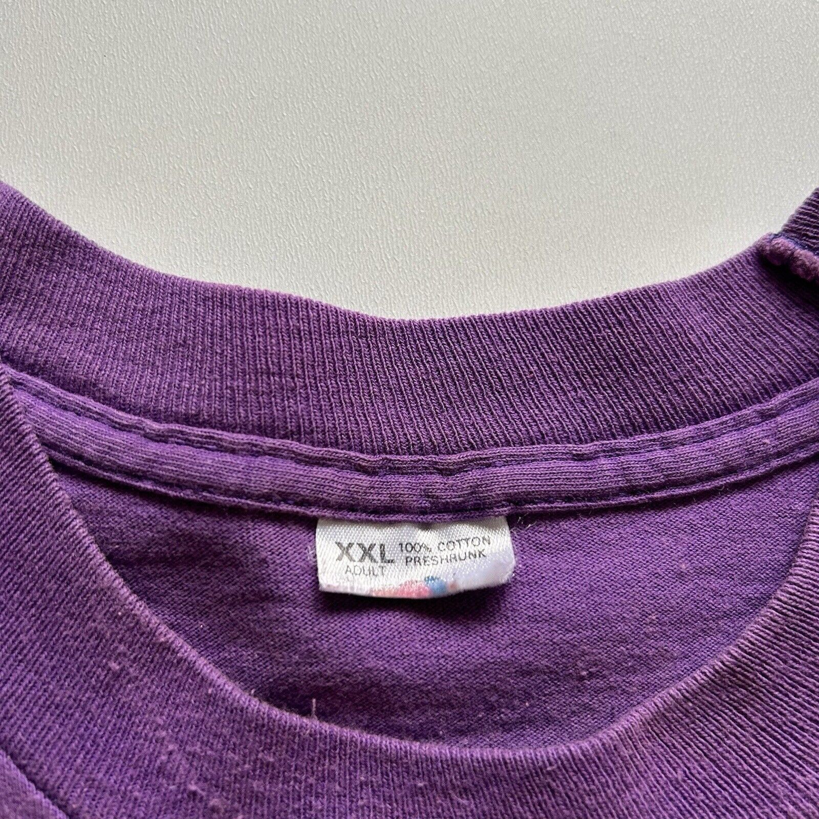 Timberland Vintage 90s Timberland T Shirt XXL Purple Fruit Of The Loom Size US XXL / EU 58 / 5 - 2 Thumbnail